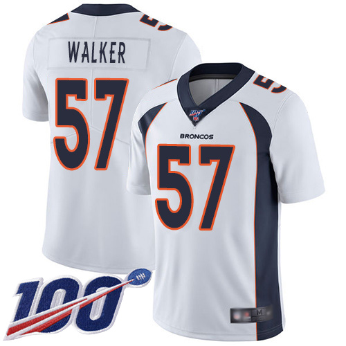 Men Denver Broncos 57 Demarcus Walker White Vapor Untouchable Limited Player 100th Season Football NFL Jersey